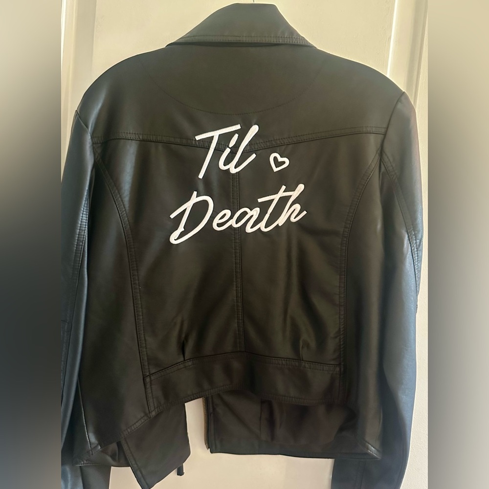 David's Bridal Black Leather Jacket